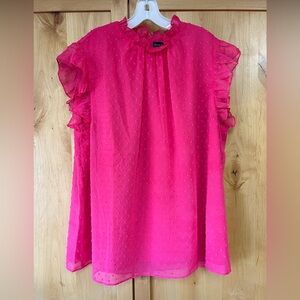 Vibrant Pink Ruffled Blouse